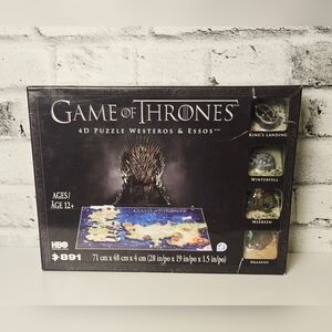 Game of Thrones 4D Puzzle Westeros Essos Complete Open Box w Landmarks